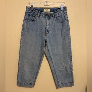 Eddie Bauer Light Wash High Rise Denim Capri Jeans Womens 10 100% Cotton Cropped